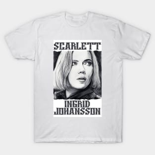 scarlett ingrid johansson hand drawing graphic design and illustration by ironpalette T-Shirt